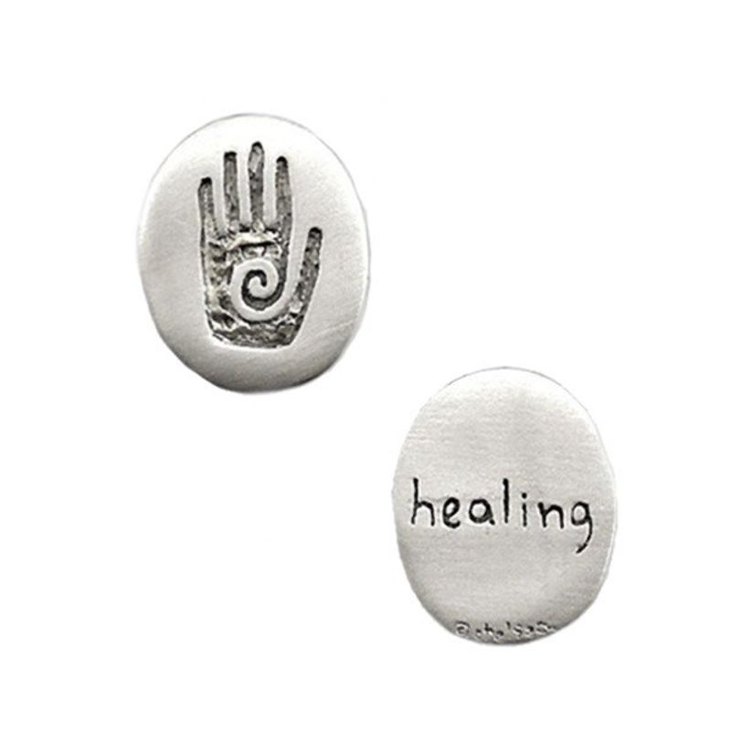 Healing Hand - Pocket Pewter Token - Click Image to Close